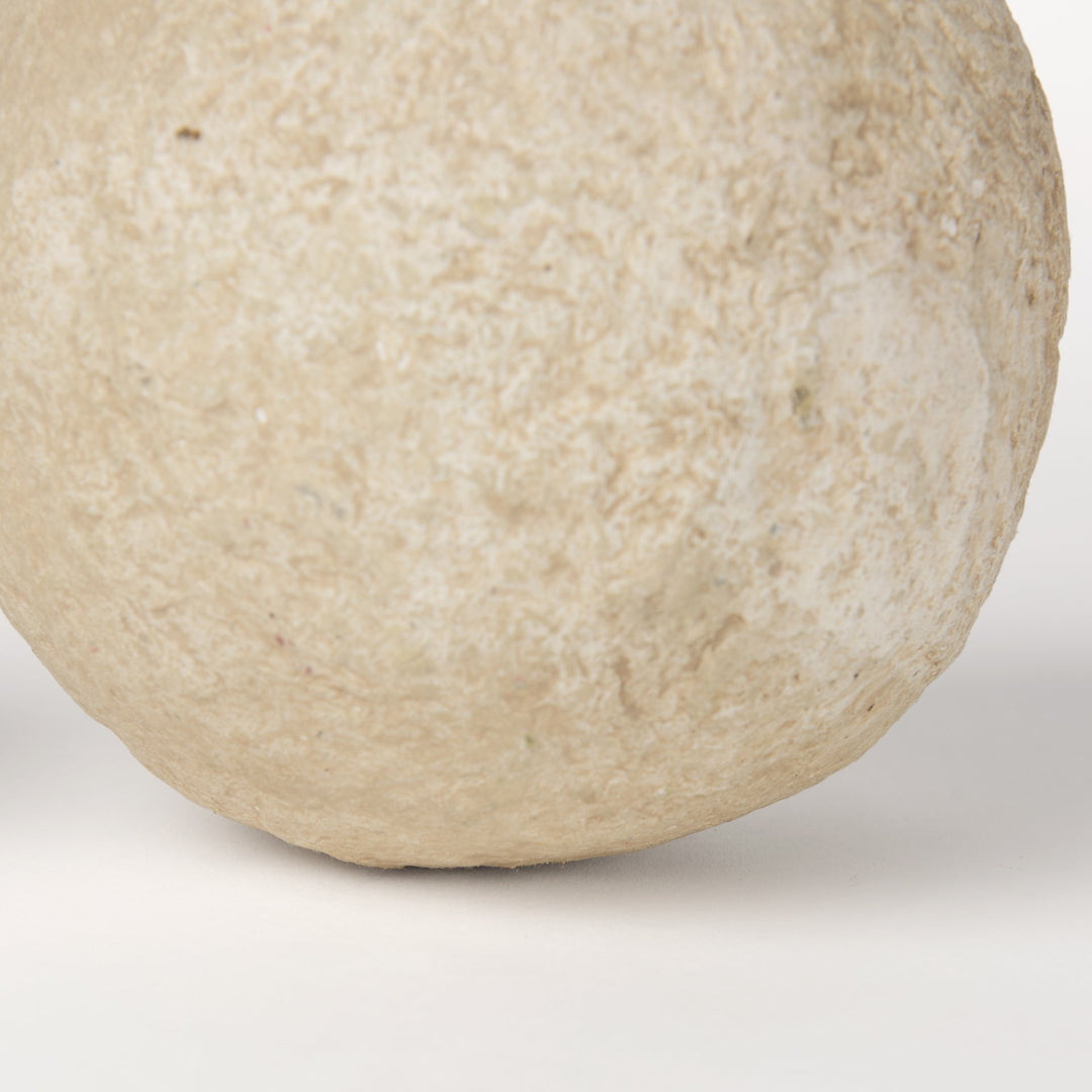 Sunita Set of 3 Beige Paper Mache Orbs Decor Mercana