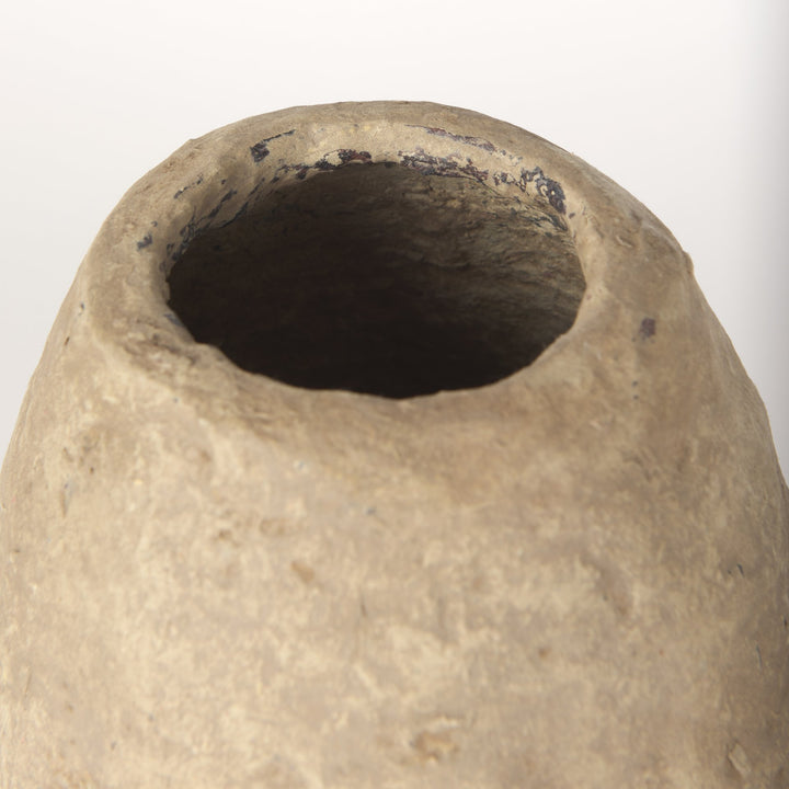 Rundal Small Beige Paper Mache Vase Decor Mercana