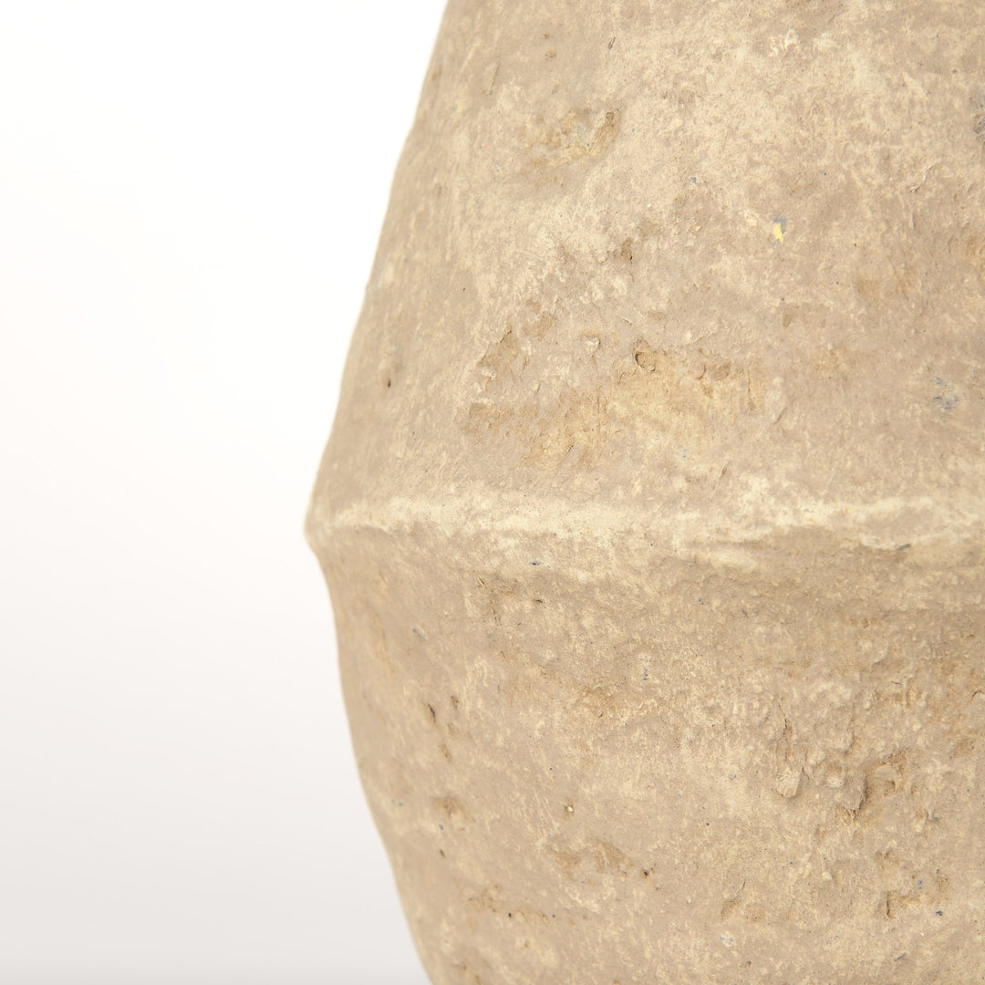 Rundal Small Beige Paper Mache Vase Decor Mercana