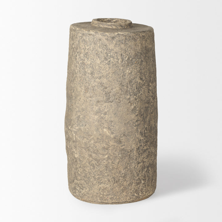 Rama Small Gray Paper Mache Floor Vase Decor Mercana