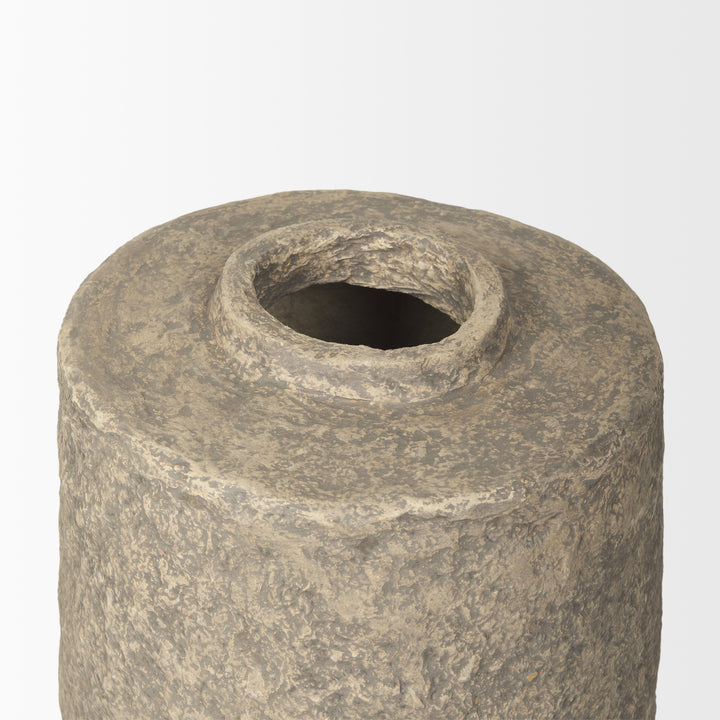Rama Small Gray Paper Mache Floor Vase Decor Mercana