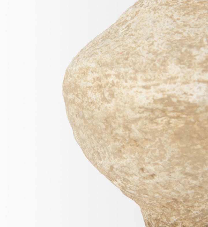 Ritu Small Beige Paper Mache Pot Vase Decor Mercana