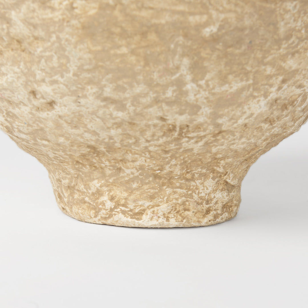 Ritu Small Beige Paper Mache Pot Vase Decor Mercana