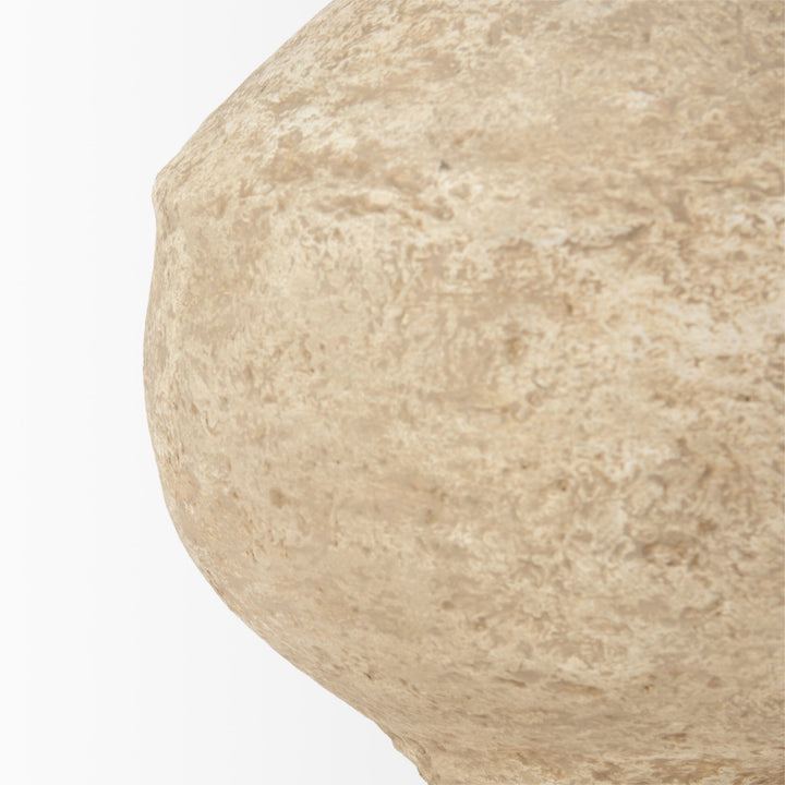 Ritu Large Beige Paper Mache Pot Vase Decor Mercana