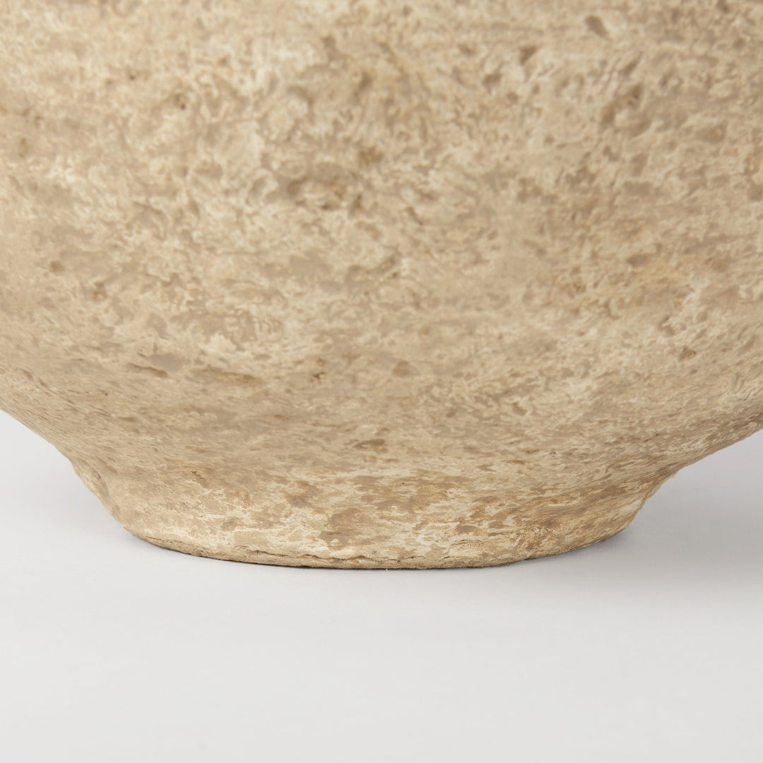 Ritu Large Beige Paper Mache Pot Vase Decor Mercana