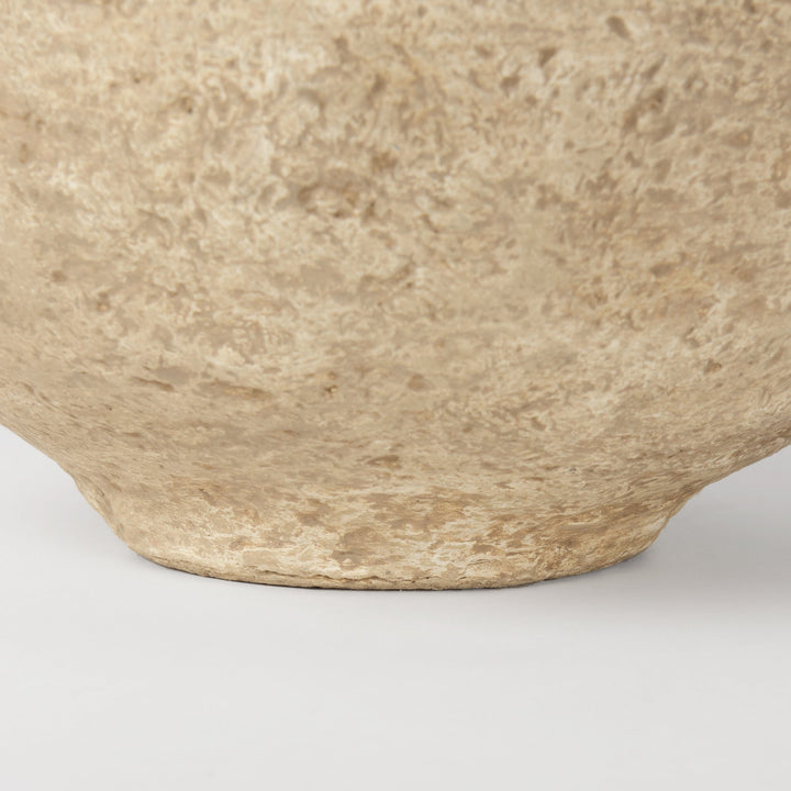 Ritu Large Beige Paper Mache Pot Vase Decor Mercana