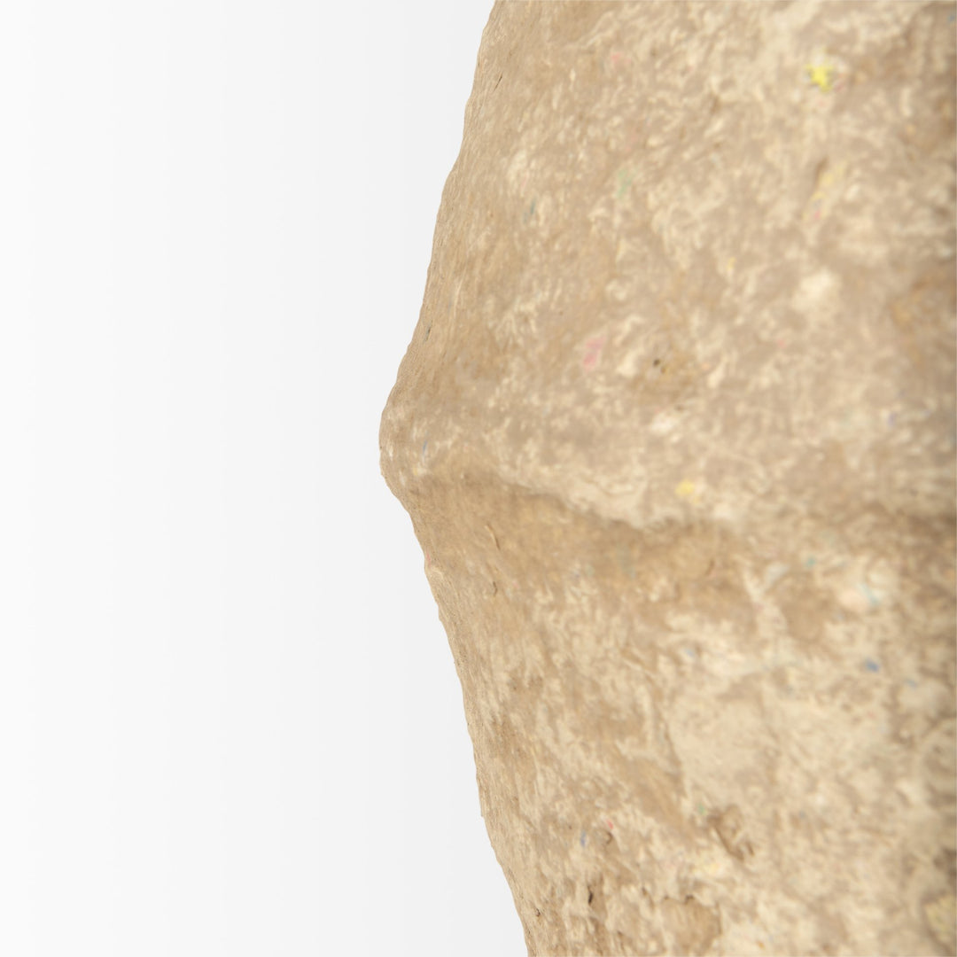 Rundal Large Beige Paper Mache Vase Decor Mercana
