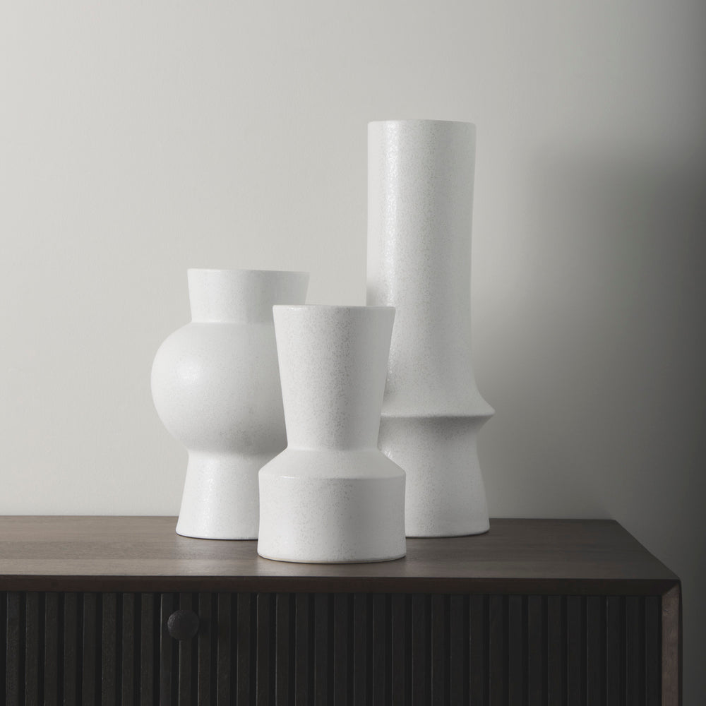 Laforge 9.4H Small White Ceramic Vase Decor Mercana