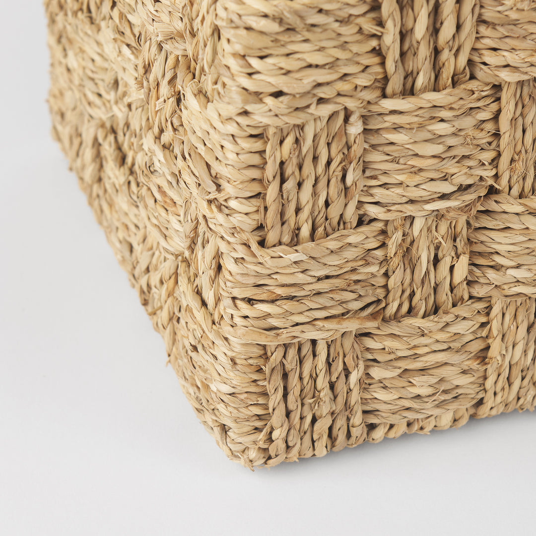Hanalei Set of 2 Seagrass Boxes with Lids Decor Mercana