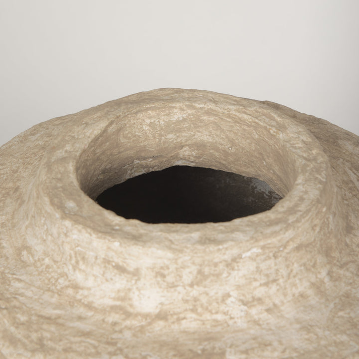 Rama Small Beige Paper Mache Floor Vase Decor Mercana