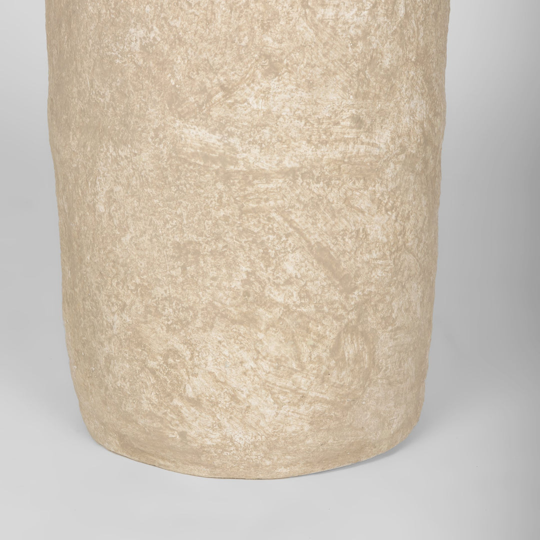 Rama Small Beige Paper Mache Floor Vase Decor Mercana