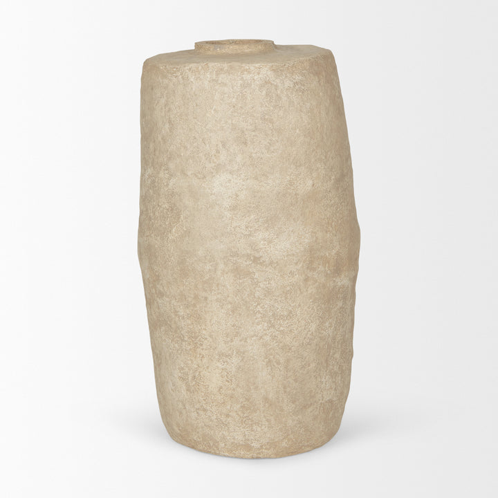 Rama Large Beige Paper Mache Floor Vase Decor Mercana