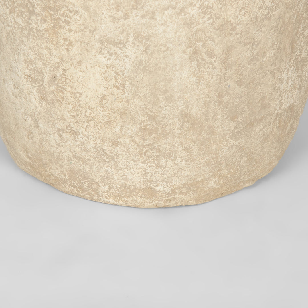 Rama Large Beige Paper Mache Floor Vase Decor Mercana