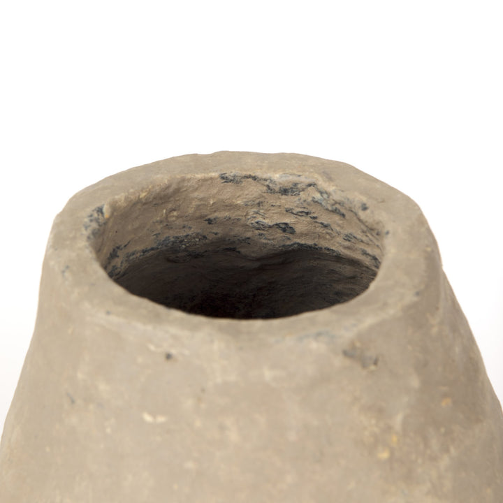 Rundal Small Gray Paper Mache Vase Decor Mercana