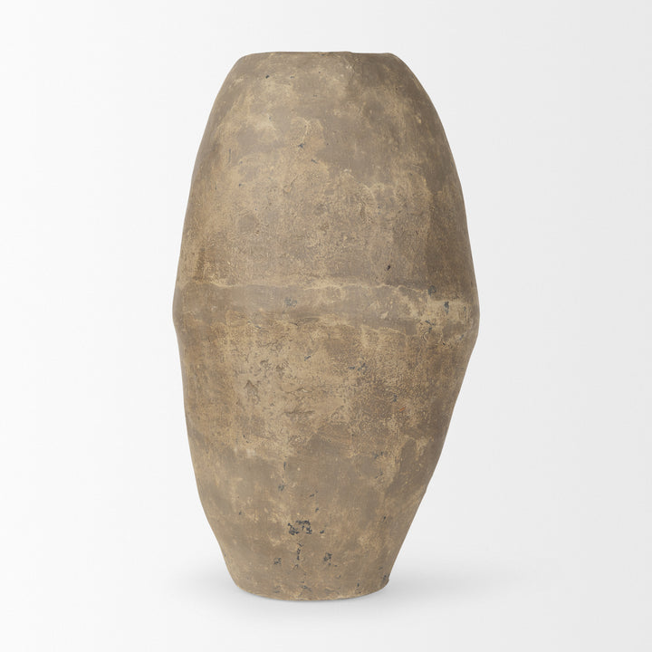Rundal Large Gray Paper Mache Vase Decor Mercana