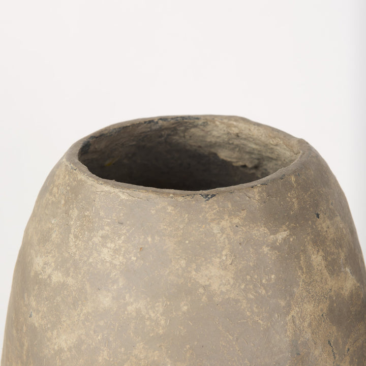 Rundal Large Gray Paper Mache Vase Decor Mercana
