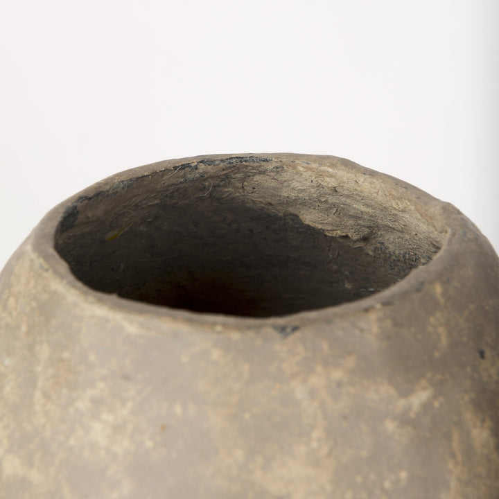 Rundal Large Gray Paper Mache Vase Decor Mercana