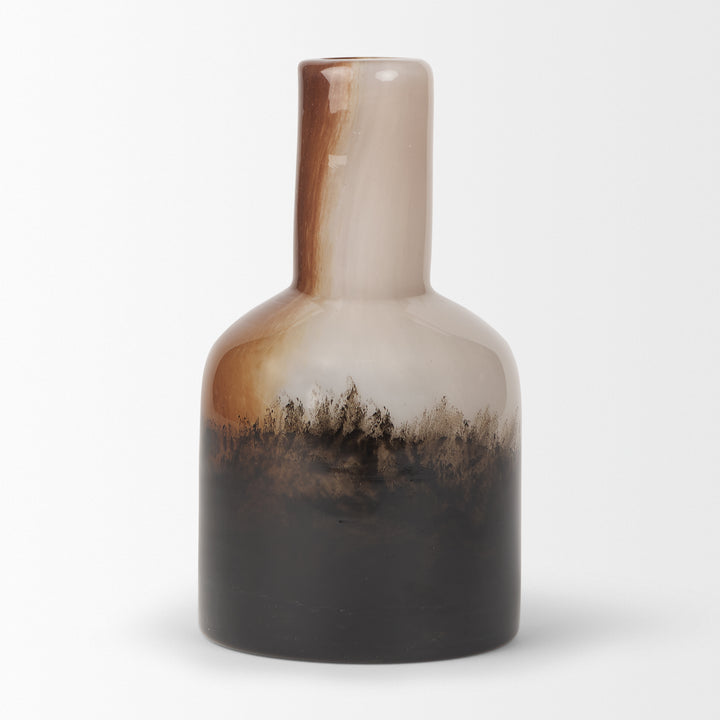 Marans Short Amber Multi-Color Glass Vase Decor Mercana