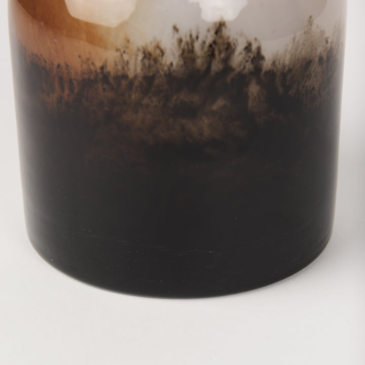 Marans Short Amber Multi-Color Glass Vase Decor Mercana