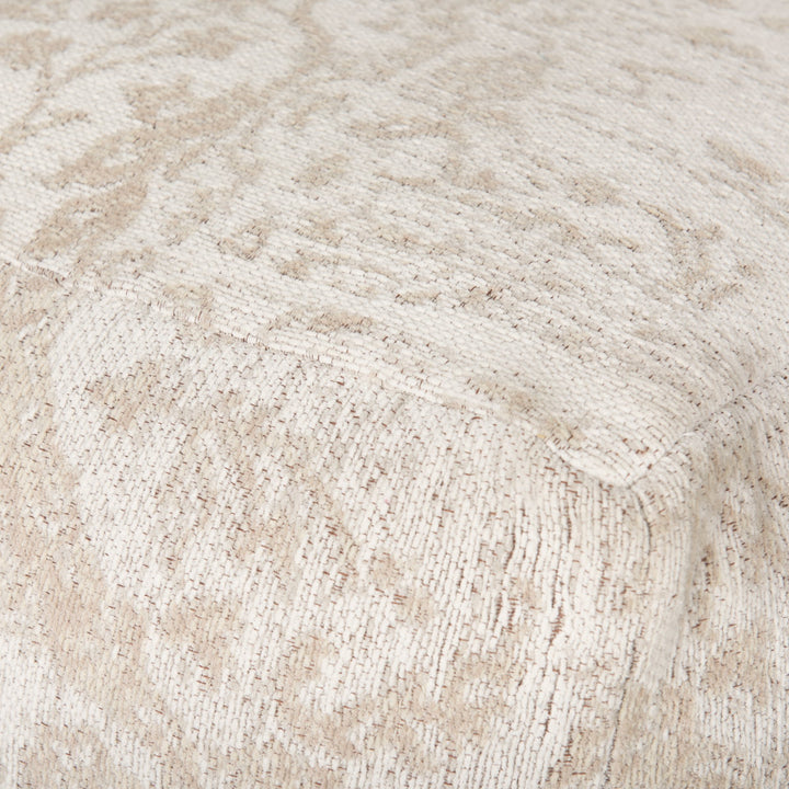 Khloe Small Cream Pouf Living Room Mercana