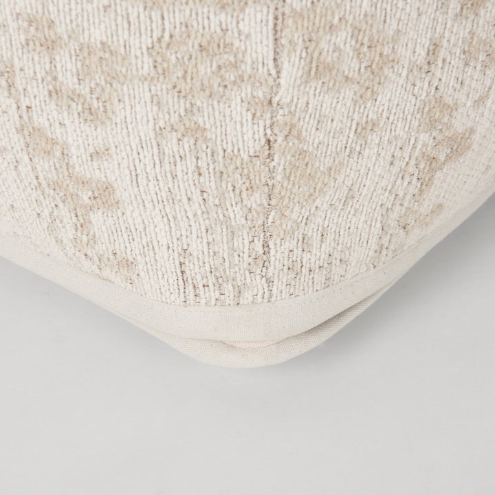 Khloe Small Cream Pouf Living Room Mercana