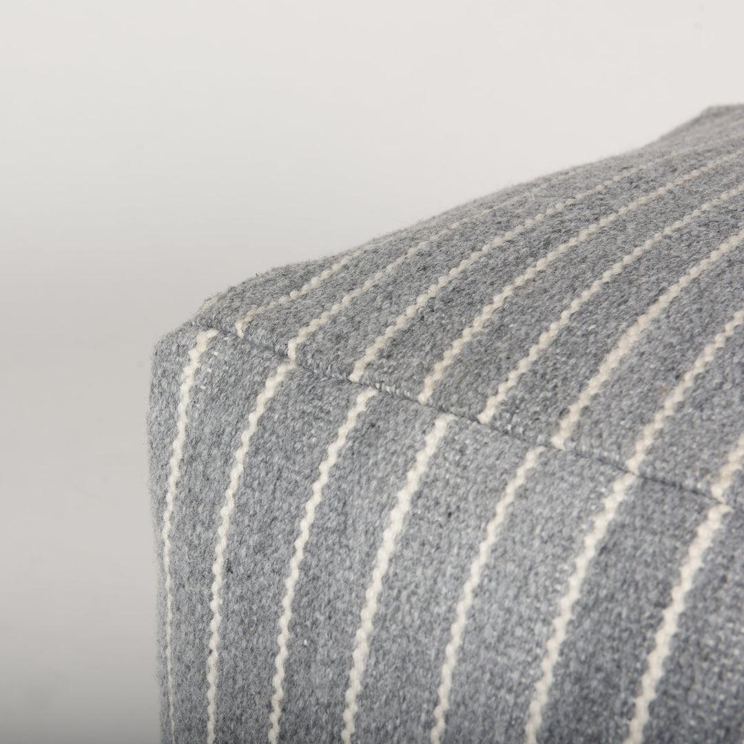 Kensie Large Blue Striped Pouf Living Room Mercana