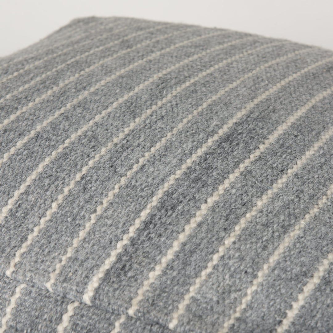 Kensie Large Blue Striped Pouf Living Room Mercana