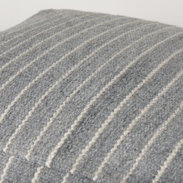 Kensie Large Blue Striped Pouf Living Room Mercana