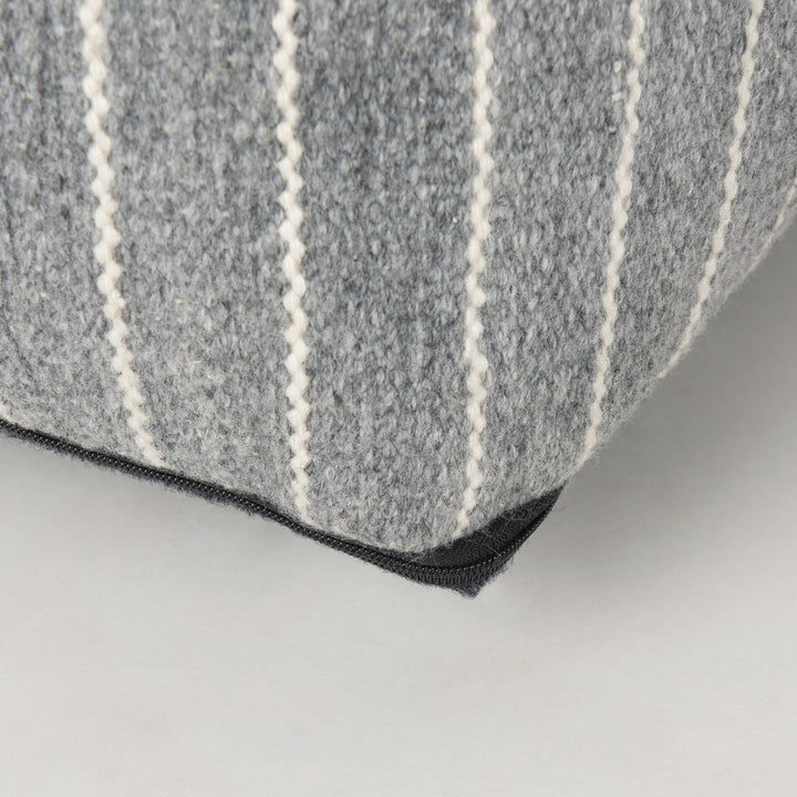 Kensie Large Blue Striped Pouf Living Room Mercana