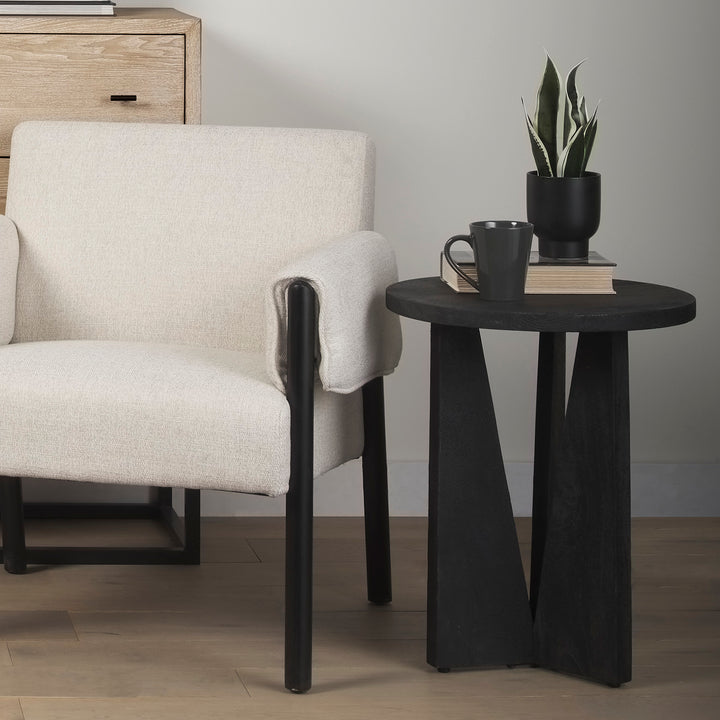 Mattius Black Wood Accent Table Dining Room Mercana