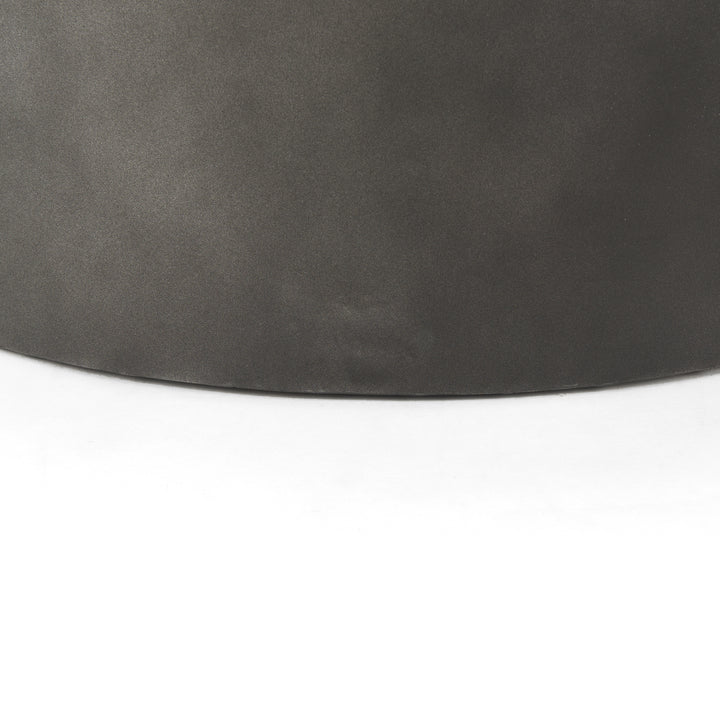 Eclipse Gunmetal Gray Drum Base w/ Brown Wood Top Nested Coffee Table Living Room Mercana