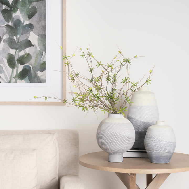 Blume 10H Off-White w/ Gray Textured Vase Decor Mercana