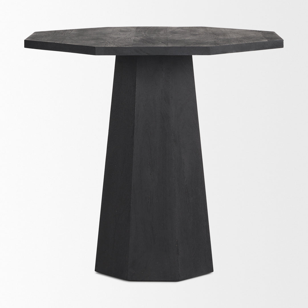 Maxine Hexagonal Black Wood Foyer Table Dining Room Mercana