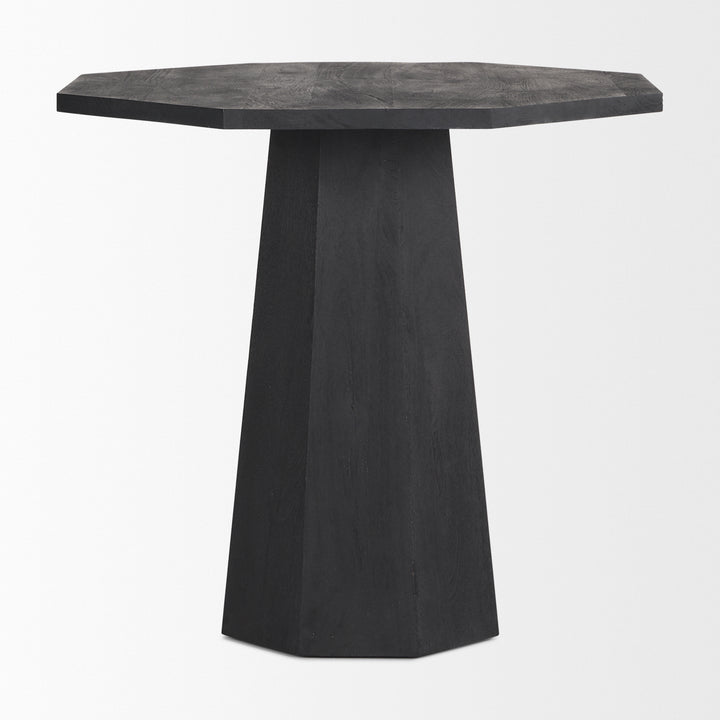 Maxine Hexagonal Black Wood Foyer Table Dining Room Mercana