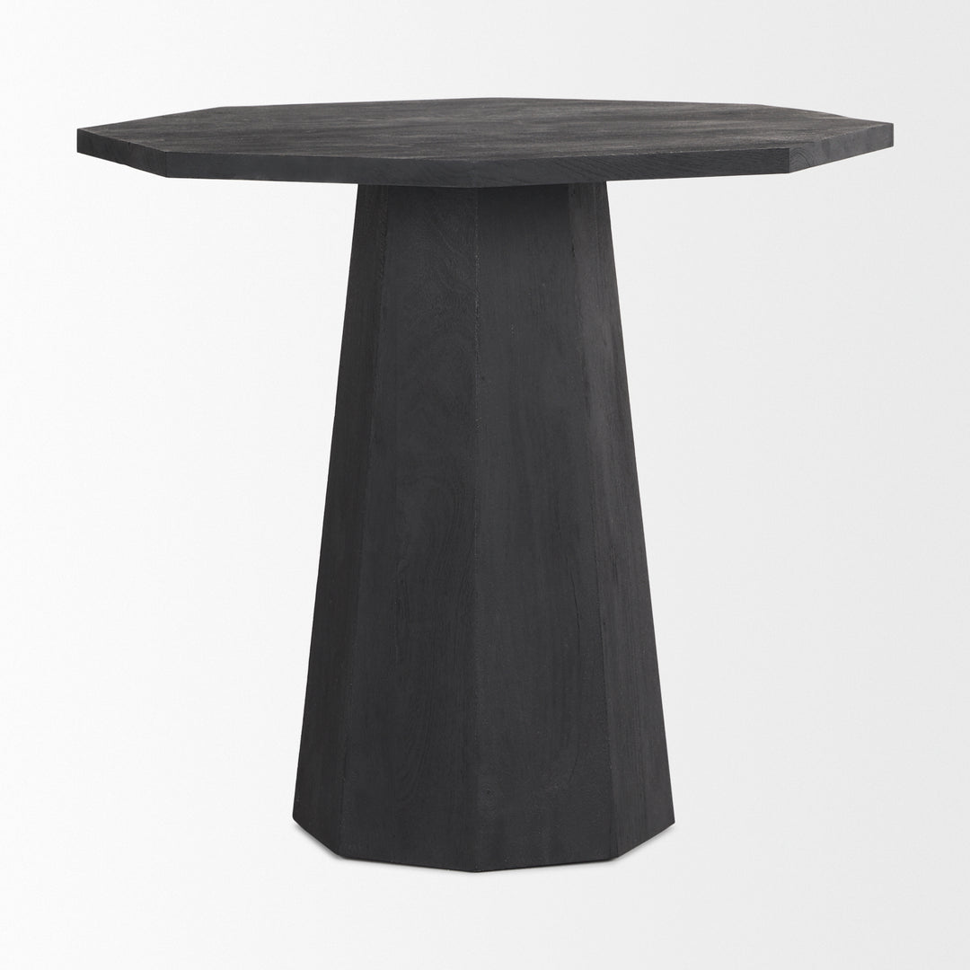 Maxine Hexagonal Black Wood Foyer Table Dining Room Mercana