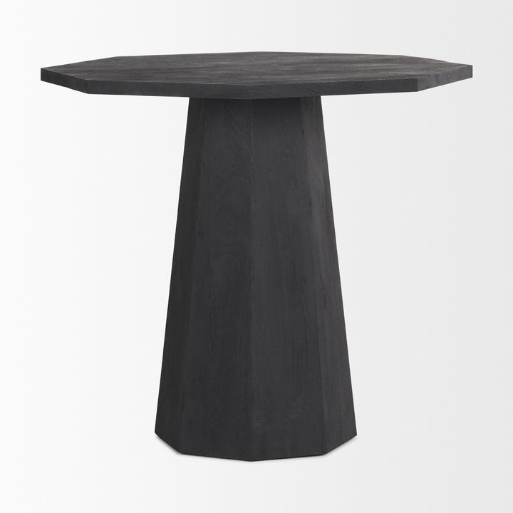 Maxine Hexagonal Black Wood Foyer Table Dining Room Mercana