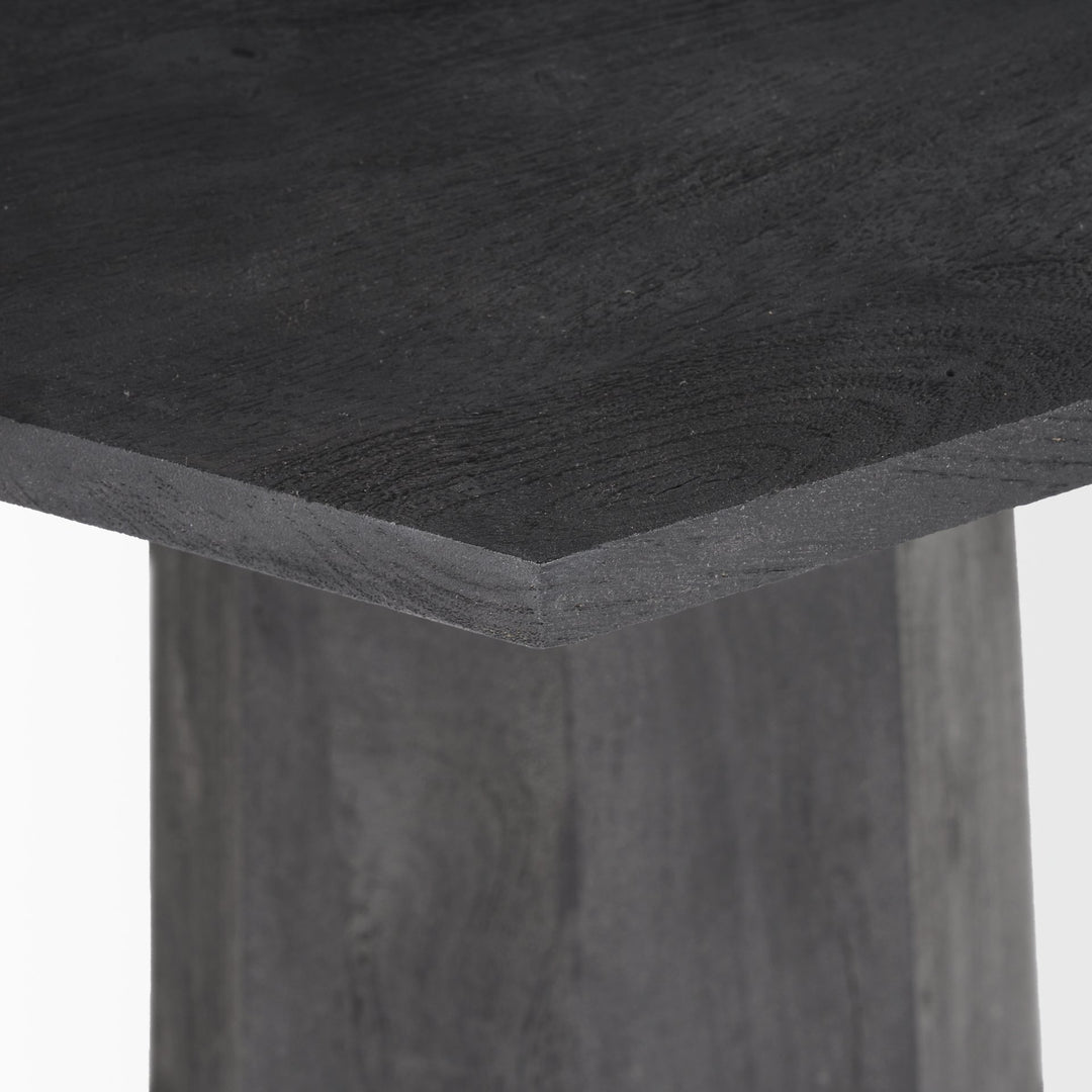 Maxine Hexagonal Black Wood Foyer Table Dining Room Mercana