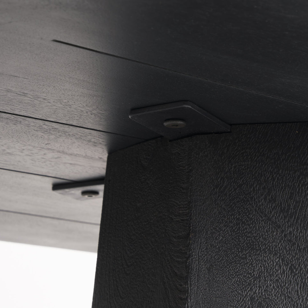 Maxine Hexagonal Black Wood Foyer Table Dining Room Mercana