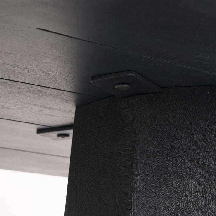 Maxine Hexagonal Black Wood Foyer Table Dining Room Mercana