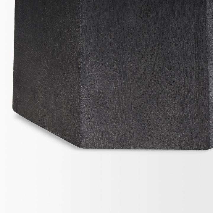 Maxine Hexagonal Black Wood Foyer Table Dining Room Mercana
