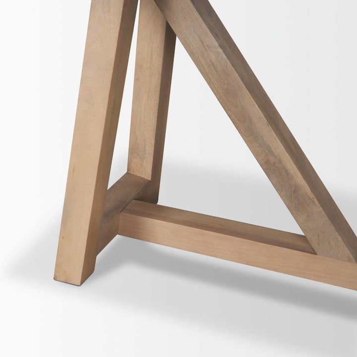 Rialto Two-Toned Black and Brown Wood Angular Leg Console Table Dining Room Mercana