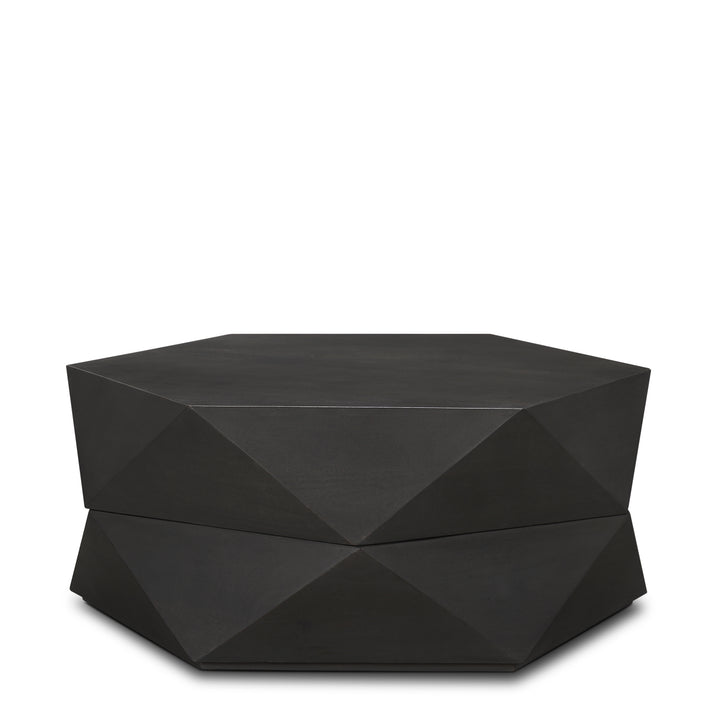 Arreto Hexagonal Hinged Solid Wood Top and Base Coffee Table Living Room Mercana