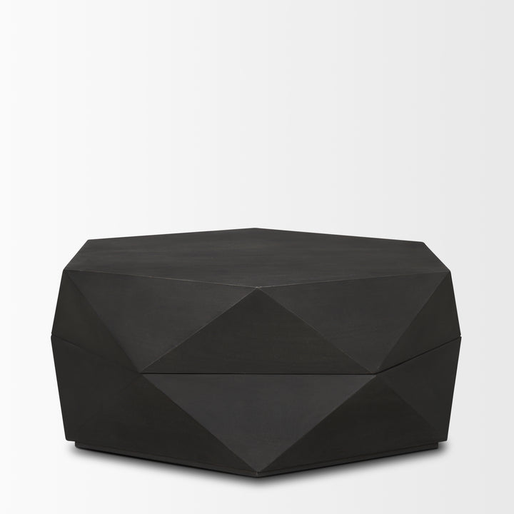 Arreto Hexagonal Hinged Solid Wood Top and Base Coffee Table Living Room Mercana