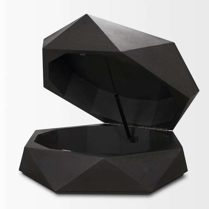 Arreto Hexagonal Hinged Solid Wood Top and Base Coffee Table Living Room Mercana