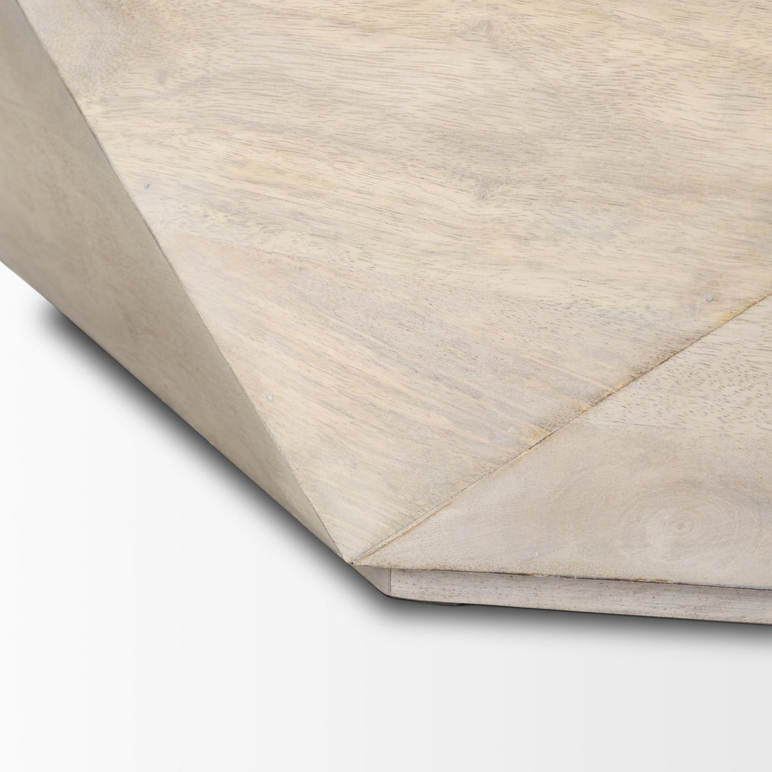 Arreto Hexagonal Hinged Solid Wood Top and Base Coffee Table Living Room Mercana