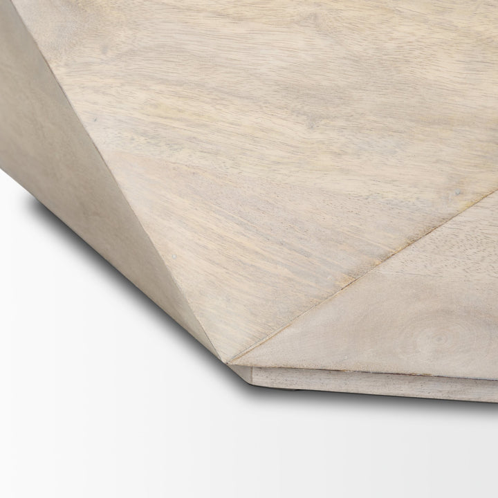Arreto Hexagonal Hinged Solid Wood Top and Base Coffee Table Living Room Mercana