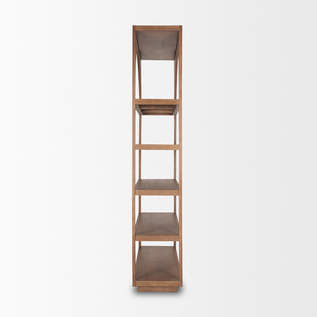 Bela Arched Shelving Unit Medium Brown Wood Living Room Mercana
