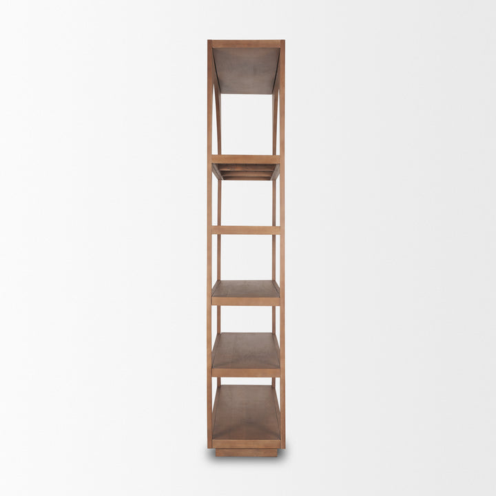 Bela Arched Shelving Unit Medium Brown Wood Living Room Mercana