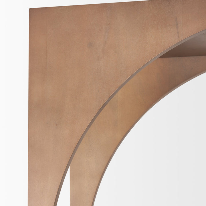 Bela Arched Shelving Unit Medium Brown Wood Living Room Mercana