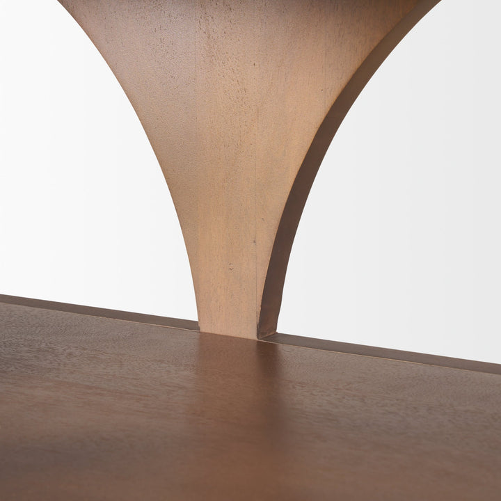 Bela Large Medium Brown Wood Arched Console Table Living Room Mercana